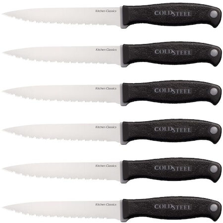 Gsm 2023 Cold Steel Six Steak Knife Set Kitchen Classics Fixed Steel CLD-59KSS6Z